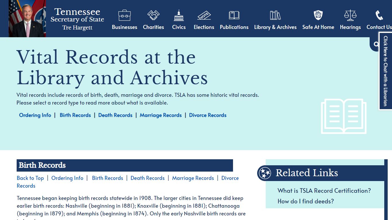 Vital Records at the Library and Archives | Tennessee ...