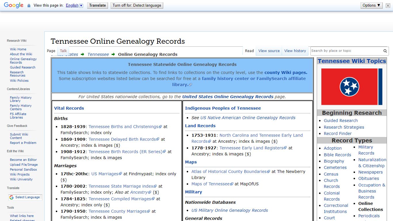 Tennessee Online Genealogy Records • FamilySearch